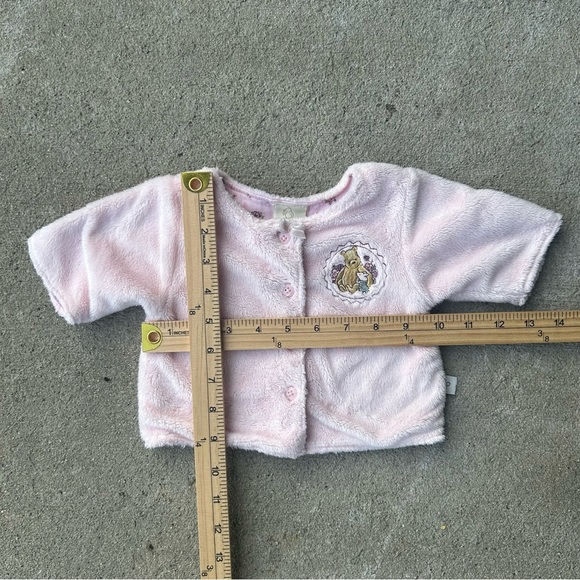 Classic Pooh Disney Newborn Baby Girl Pink Fleece Cardigan Sweater Jacket - Picture 10 of 10